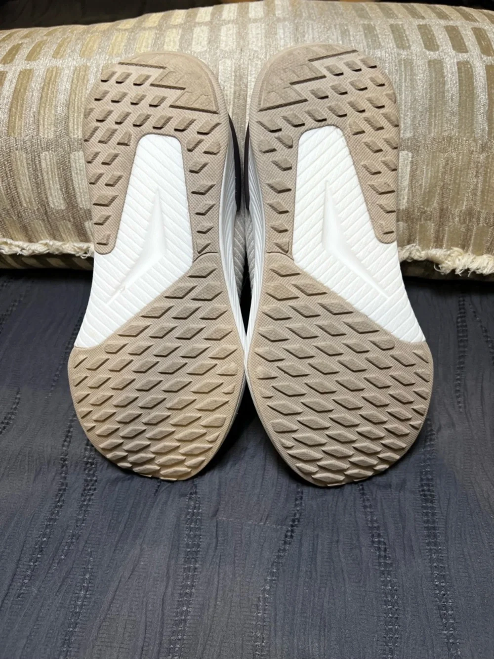 allbirds Tree Glider Women's Beige Knit Lace-Up Walking Sneakers with Brown Heel - Picture 5 of 10